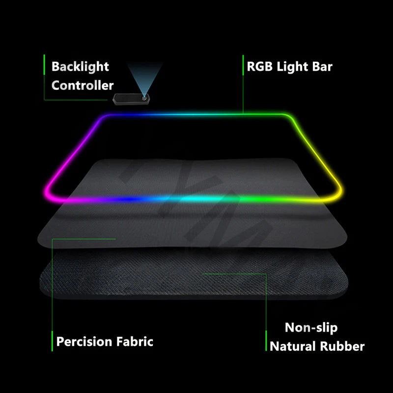 Mousepads Design RGB Mousepad Large Gaming Desk Mat Luminous Mouse Pad Big LED Mouse Mat Desk Pad Backlit Keyboard Mats