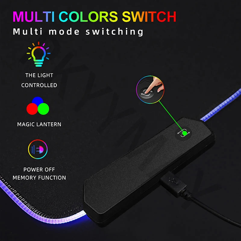Mousepads Design RGB Mousepad Large Gaming Desk Mat Luminous Mouse Pad Big LED Mouse Mat Desk Pad Backlit Keyboard Mats