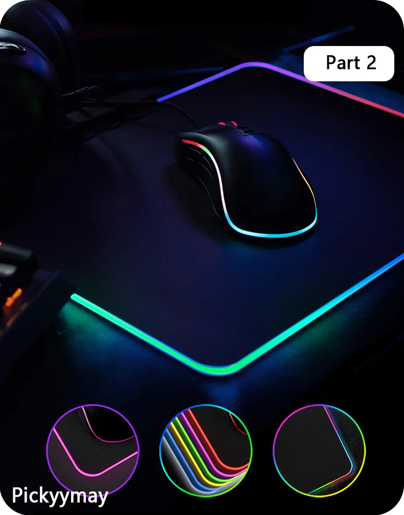 Mousepads Design RGB Mousepad Large Gaming Desk Mat Luminous Mouse Pad Big LED Mouse Mat Desk Pad Backlit Keyboard Mats