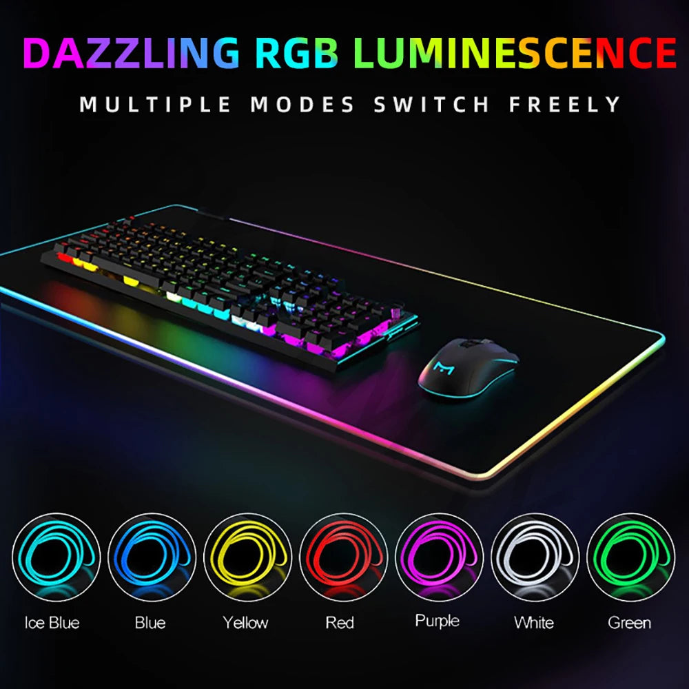 Mousepads Design RGB Mousepad Large Gaming Desk Mat Luminous Mouse Pad Big LED Mouse Mat Desk Pad Backlit Keyboard Mats